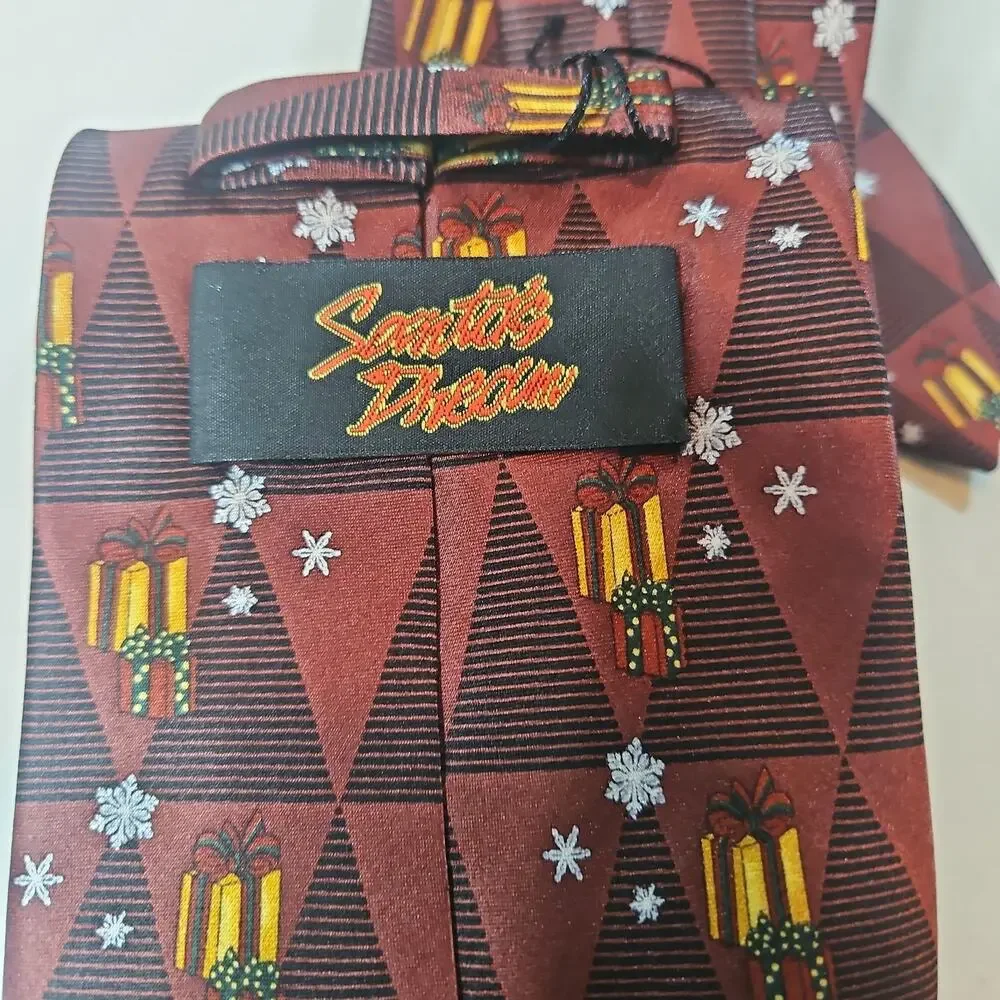 Lot of 2 Holiday Silk Neckties -Merry Christmas / Happy New Year Designs